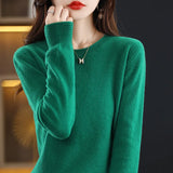 Toloer Women's Fall / Winter 2023 New Loose Knit Women's Top With A Sweater Soft Waxy Sweater-Outfit
