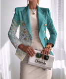 New Women's Coat Season Printing Xiaoxi Decoration Fashion Short Double Buckle Top