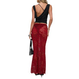 Toloer 2024 Summer Hot Style Fashion Versatile Lace Perspective Sexy Dress Can Be