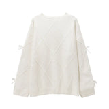 New Women's Fashion Casual Round Neck Sweet Bow