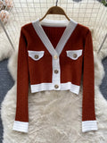 New Women's Dresses Knitwear Suits Small Fragrance Knitted Cardigan Coat + Suspender Knit Dress Streetwear Two Piece Sets 1028-1-Outfit