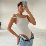 Toloer Women's Vest Thread Jumpsuit Solid Color U-Neck Sleeveless Tight Jumpsuit