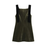 Sexy Body-Claming Square Skirt 2025 Spring Sling Velvet Bow Mini