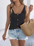 Shooting 2025 Spring And Summer Pure Color Hollow Button Vest Knitted Jersey Holiday Shirt Women's