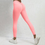Toloer Embarrassment Line Peach Hip Fitness Yoga Pants V Waist Hip Tight Sports Pants-Outfit