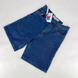 Fashionable Fashion Brand Printed Denim Shorts Men's High Street Casual Wide-Legged Five-Cent Pants-Outfit