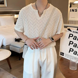 Men's New Summer Designer White Handsome Half-Sleeved Shirt Ins Fashion T-Shirt Summer T-Shirt For Boys-Outfit