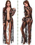 Lady Sexy Lace Mesh Transparent Sex Robe Nightdress Direct Sales-Outfit