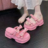 Toloer Fairy Wind Thick Bottom Muffin Increased Small Cool Slippers Female With Skirt Summer Wear 2024 New-Outfit