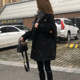 Women Woolen Double Breasted Long Trend Coat Za Autumn Winter Casual Long Sleeve Overcoat Loose Vintage Fashion Outwear
