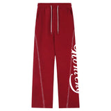 Stitch Design Logo Baggy Sweatpants-Outfit