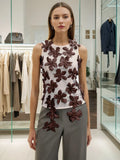 Temperament Vest 2025 Autumn And Winter New High-End Design Three-Dimensional Flowers Beautiful Sleeveless