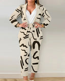 Independent Station Popular Style Women's Suit Autumn And Winter New Suit Trouser Suit With Belt-Outfit