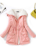 VAREY LIN New Winter Cotton Coat Women Casual Slim Snow Outwear Medium-long Wadded Jacket Thick Cotton Padded Warm