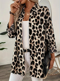 And Winter New Elegant Shirt Leopard Print Long-Sleeved Casual Holiday Shirt