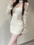 Lust, Sexual Demeanor, Back Temperament, Neck Wiping Dress, New Summer Dress, Waist, Thin Bag, Buttocks, Short Skirt-Outfit