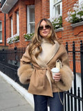 Temperament Famous 2025 Autumn And Winter New Tice Cuff Double Hair Coat Coat