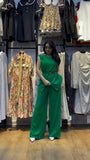 Summer New Solid Color Round Collar Sleeveless Top High Waist Broad Leg Pants Two Sets Of