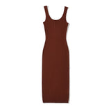 Trendy Women's Dress Fashion Temperament Solid Color Tight Spicy Girl Hip Skirt Sleeveless Back Skirt-Outfit