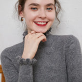 Toloer And Winter 2023 New Women's Knitwear Korean Version Of The Flower Collar Draw Bottom Shirt With Sweater Coat Jacket-Outfit