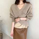 Autumn And Winter Korean Version Of Personality, Foreign Style, Fashion, Pure Color, Cross Bat Sleeves, Sweaters And Women's Wear-Outfit