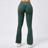 Toloer Legs Tight Naked Feeling Lift Hip Yoga Bell Bottom Pants Dance High Waist Micro La Fitness Sports Pants 9190-Outfit