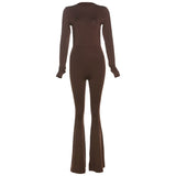 Autumn Fashion Trend Women's New Long-Sleeved Back Repair Straight Legs Casual