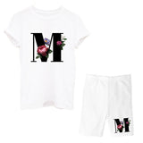 Suitst Shirt Short Sleeves Wide-Legged High-Waisted Shorts Two-Piece LOGO Printed Casual Suit For