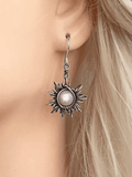 Boho Sun Moon Pendant Stud Earring-Outfit