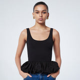 Women's Clothing 2025 Summer New Solid-Color Fashion Sleeveless Square Collared Bubble Sexy Vest Small Top