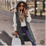 Casual Solid-Colored Hooded Sleeveless Sleeveless Vest Coat