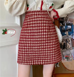 Gingham Plaid High Waist Mini Pencil Skirt-Outfit