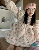 Pink Floral Quilted Coat-Outfit