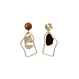 Retro earrings geometric irregular drip earrings-Outfit