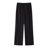 Double-Sided Cloth Body Round-Neck Long-Sleeved Head-Dressed Tight High-Waisted Straight Trousers Casual Suit