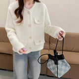 Autumn And Winter New Imitation Mink Velvet Thickening Temperament, Small Fragrance Style, Fashionable Knitted Cardigan Jacket Women-Outfit