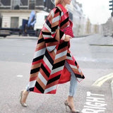 Spring And Autumn Wishebay Long Horn Sleeve Coat Print Loose Wind Coat