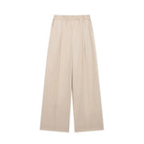 Summer New Women's Casual V-Neck Bow Tie And Suit Top Straight Trousers