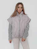 2022 Winter Women's Ultra Light Down Vest Oversized Warm Jacket Female Sleeveless Down Ves Windproof