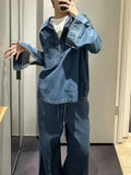 Street Fashion Straight Trousers Set Women's Spring Top Denim Casual