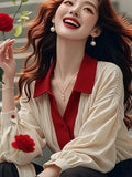 Toloer French Chiffon Shirts Spring 2025 New Chic Long Sleeve Clip