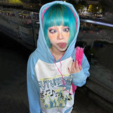 Y2k Aesthetics Hoodies 00s Harajuku Kawaii Pullover Fairycore Patchwork Sweatshirt Oversized E-girl Mall Goth