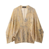 Feng 2025 Summer New Women's Bohemia Holiday Fashion Printed Stamp