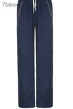 Side Striped Baggy Sweatpants Women High Waist Jogging Casual Trousers Street Style Vintage Cargo Pants Korean