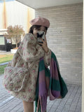 Pink Floral Quilted Coat-Outfit