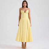 2025 Women's Dress Sexy Hottie Sleeveless Long Solid Corset Dress Dress