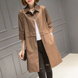 Leisure In The Long Windbreaker Female Autumn 2024 New Loose Fashion Women's Versatile Small Coat-Outfit