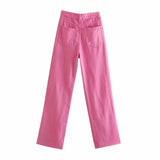 New Spring Style Is High-Waisted And Thin, Loose Straight Trousers, Casual Wide-Leg Pants 6147001-Outfit