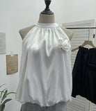 Shooting French Gold Wind Hanging Shoulder Waistcoat Woman Design Feel Sleeveless Bud Top Loose Shirt