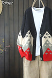 Matching Knitted Cardigan Women's Korean Sweater Coat Long Button Popular Retro All-match Chic Fashion Cardigan